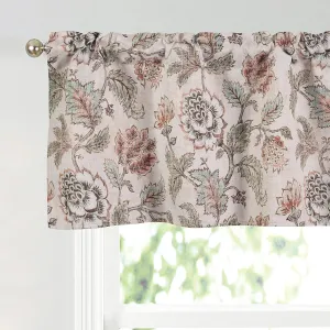 Valance for Windows Valance Floral Printed for Kitchen Living Room Thermal Insulated Energy Saving Window Curtain Valance for Living Kitchen Rod Pocket 52 by 18 Inch