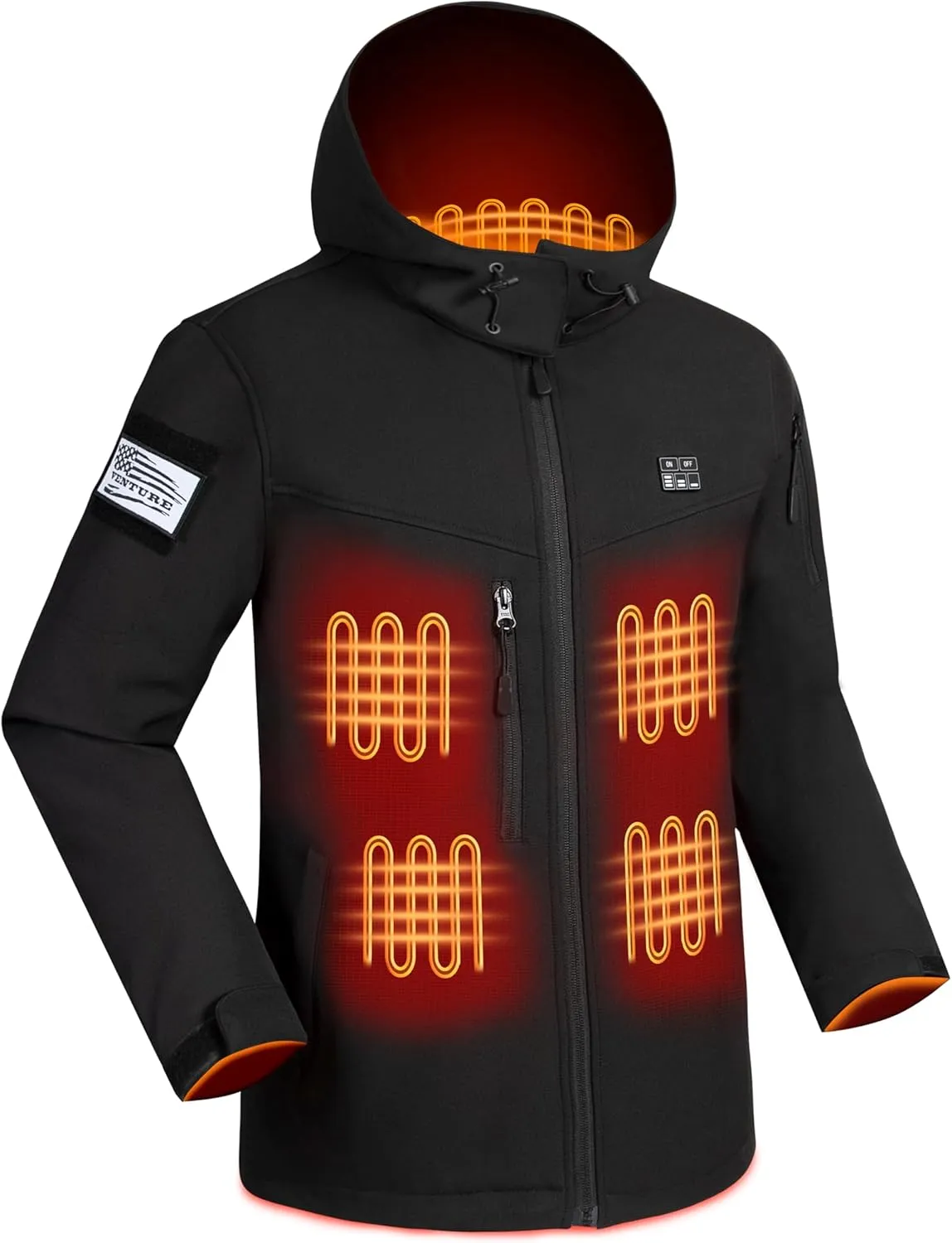 Vencede Womens Heated Jacket with 10000mAh Battery Pack, Soft Shell Heated Jacket for Women with Detachable Hood