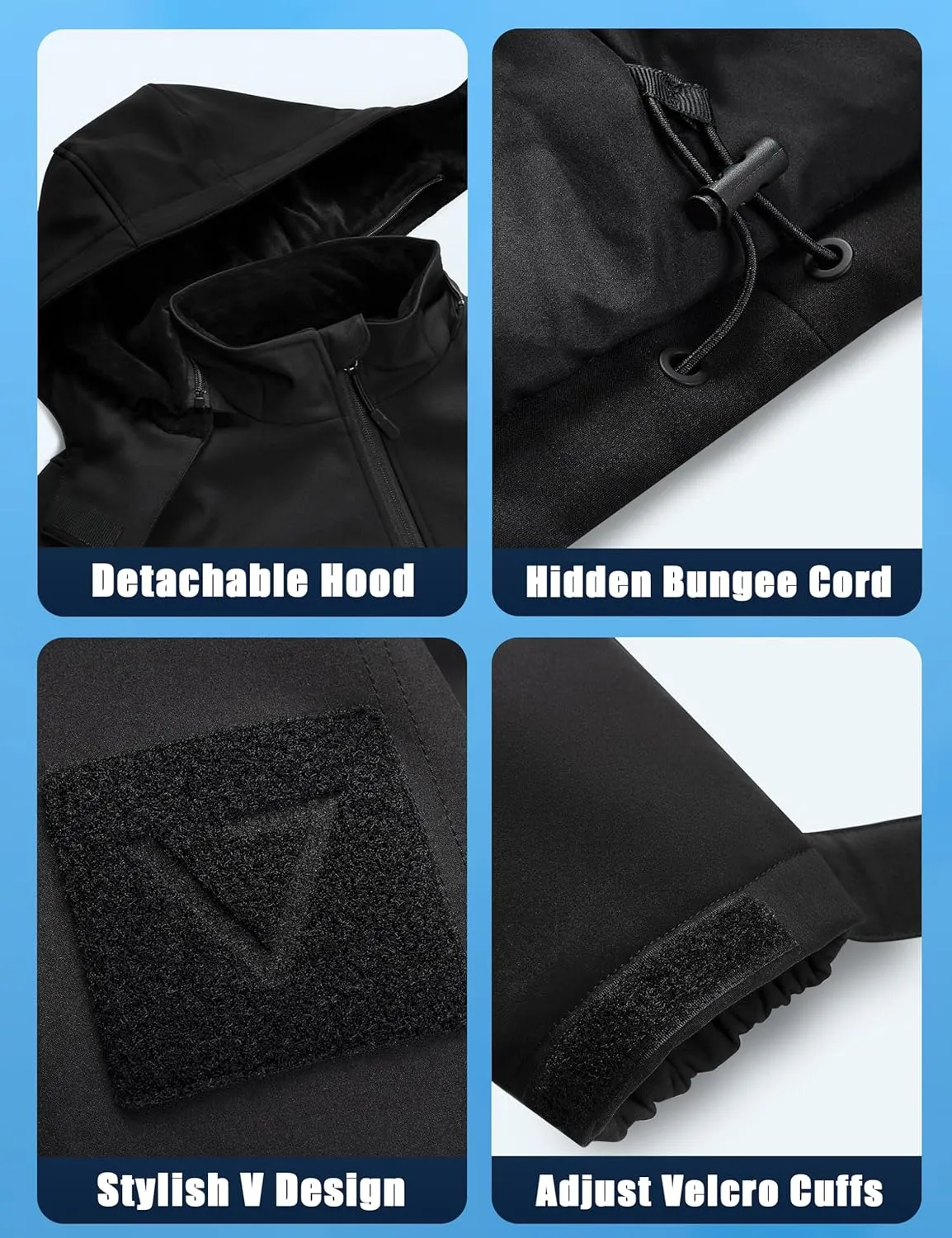 Vencede Womens Heated Jacket with 10000mAh Battery Pack, Soft Shell Heated Jacket for Women with Detachable Hood
