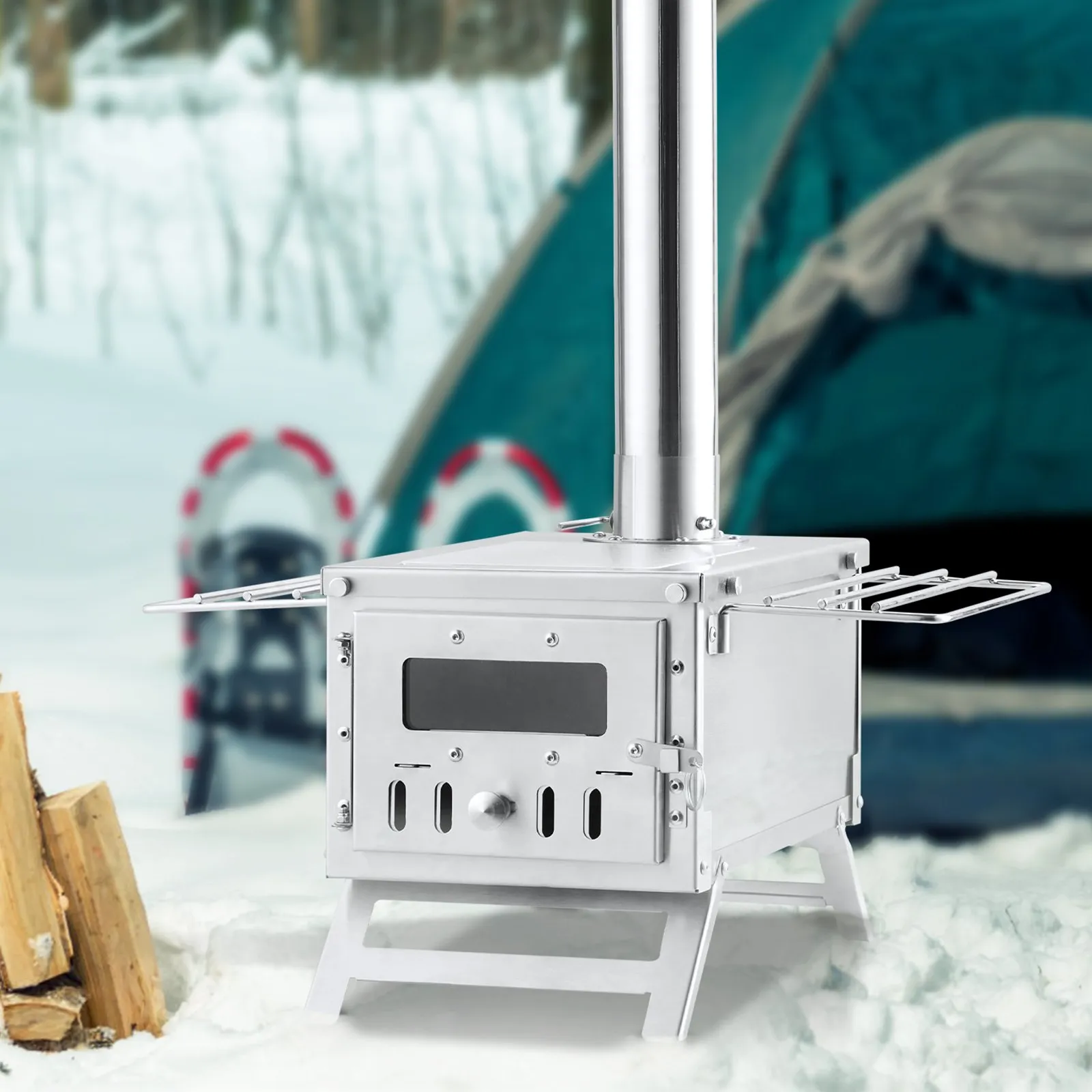 VEVOR Wood Stove, 80 inch, Stainless Steel Camping Tent Stove