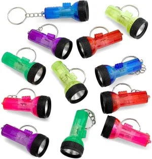 VICASKY 12pcs Flashlight Keychain Durable Key Ring Light for Purse Keys Mixed Colors for Camping Hiking Emergency Use