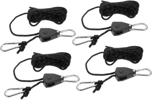 VICASKY 4 Pack Tent Ropes Buckle Camping Gear Line Windproof Guy Ropes Tensioner Outdoor Hiking Plastic Polypropylene