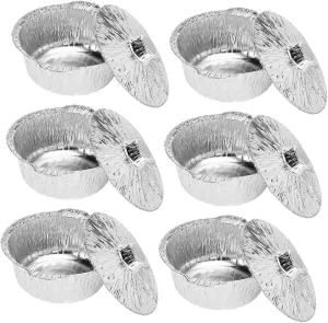 VICASKY Heatproof Aluminum Foil Pots 6pcs Set Disposable Cooking Pots Lids for Outdoor Bbq Camping Easy to Use and Store