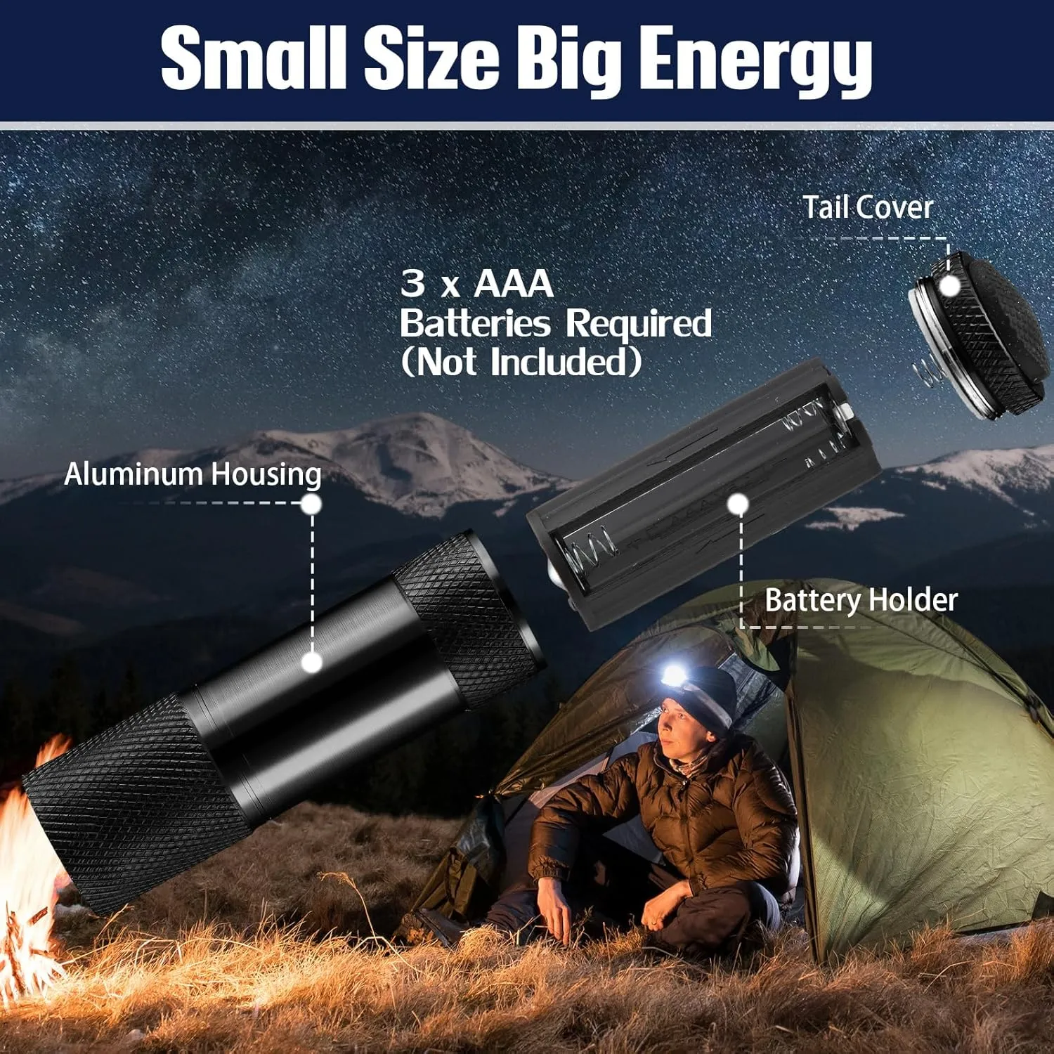 VIHOSE 32 Pcs Mini Flashlights Bulk, Bright Aluminum Handheld Flash Light with Lanyard, Small LED Flashlights for Kids Night Reading Emergency Camping Hiking, Batteries Not Included(Black)