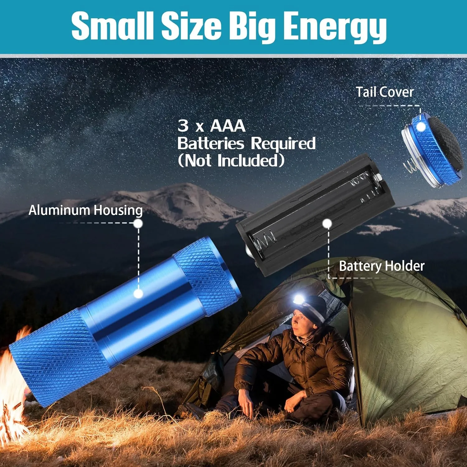 VIHOSE 32 Pcs Mini Flashlights Bulk, Bright Aluminum Handheld Flash Light with Lanyard, Small LED Flashlights for Kids Night Reading Emergency Camping Hiking, Batteries Not Included(Fresh Color)