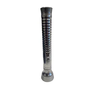 Vintage USSR Era Metal Flashlight With Ribbed Grip & Illuminated Lens