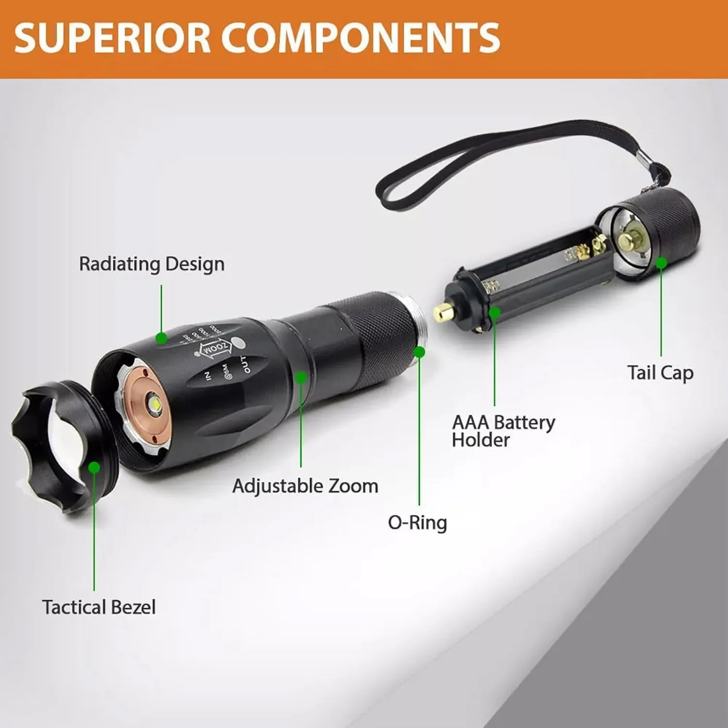 Vitaltac Flashlight 900000 Lumens - High Lumen Rechargeable Flashlight (2pcs)