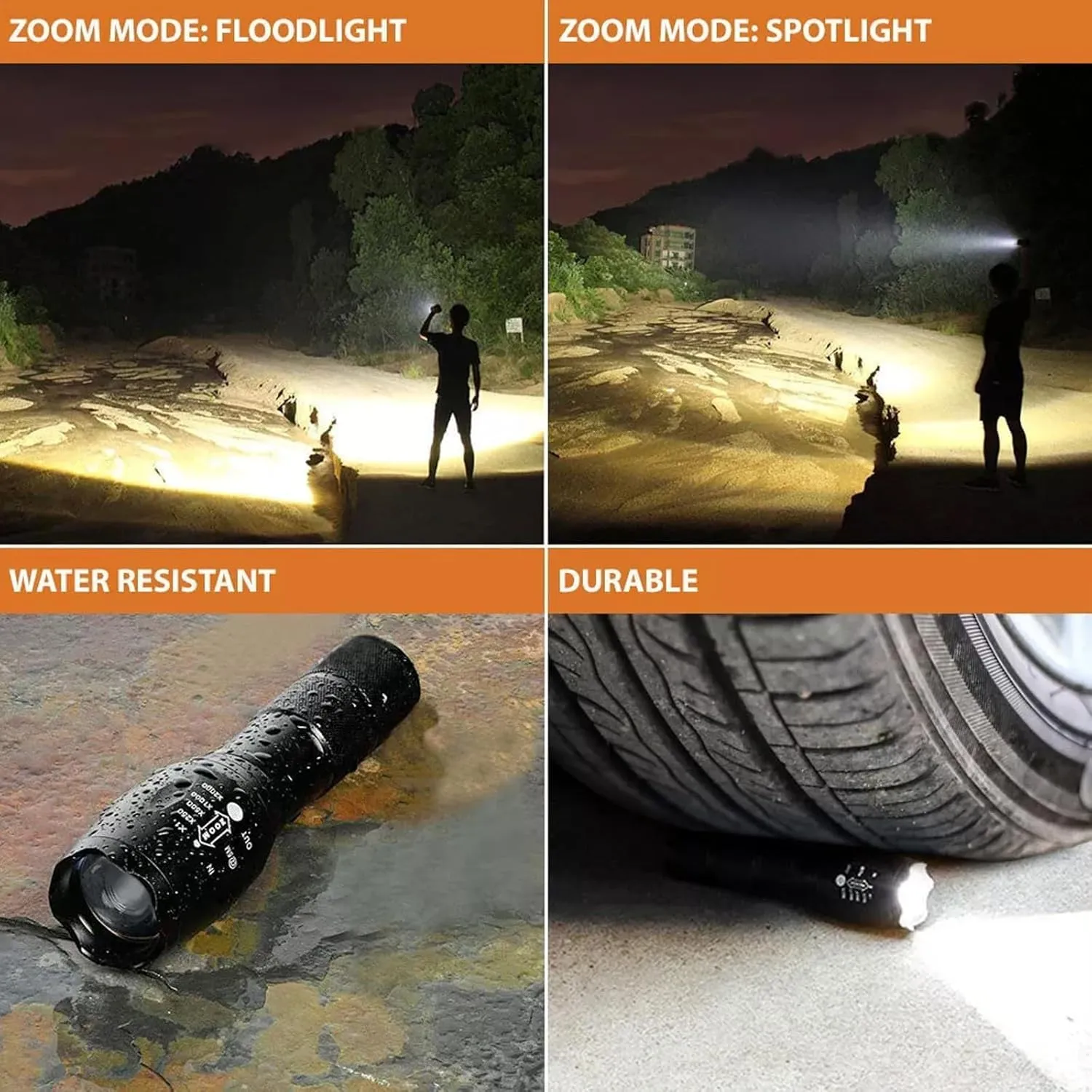 Vitaltac Flashlight 900000 Lumens - High Lumen Rechargeable Flashlight (2pcs)