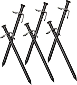 VOSAREA Secure Your Tent 6 Metal Tent Ground Pegs Heavy Duty Camping Stakes Easy Fixing for Camping