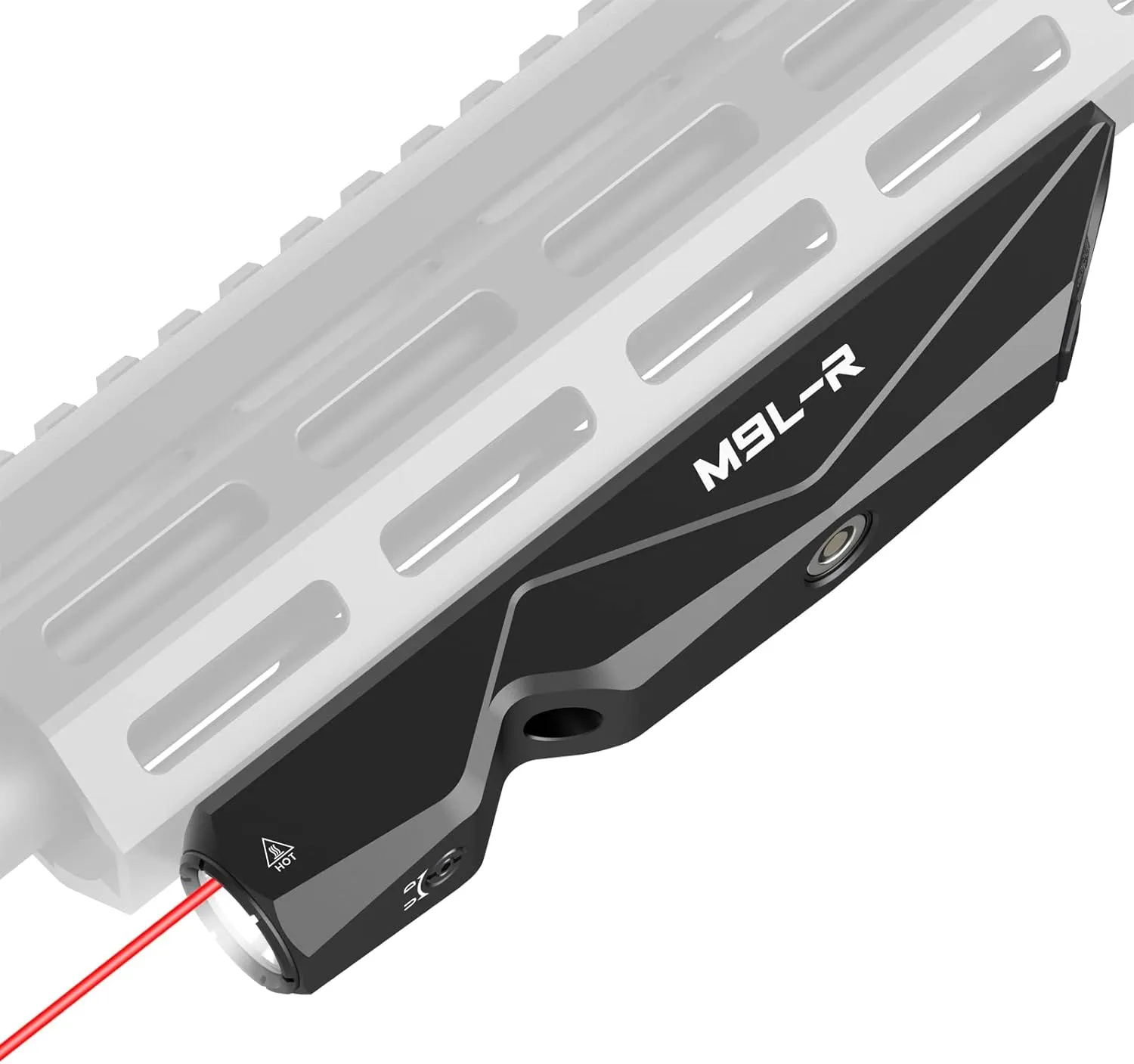 Votatu M9L-R Tactical Flashlight Laser Combo for Rifle Compatible with M-Lok Rail, 1600 Lumens LED Weapon Light and Red Laser Sight with Strobe Function, Magnetic Rechargeable