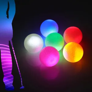 VTRETU Glow in The Dark Golf Balls Night Glowing Long Distance LED Golf Ball Colored Gift Sets for Men Women and Kids-6 Packs (6 Colors)