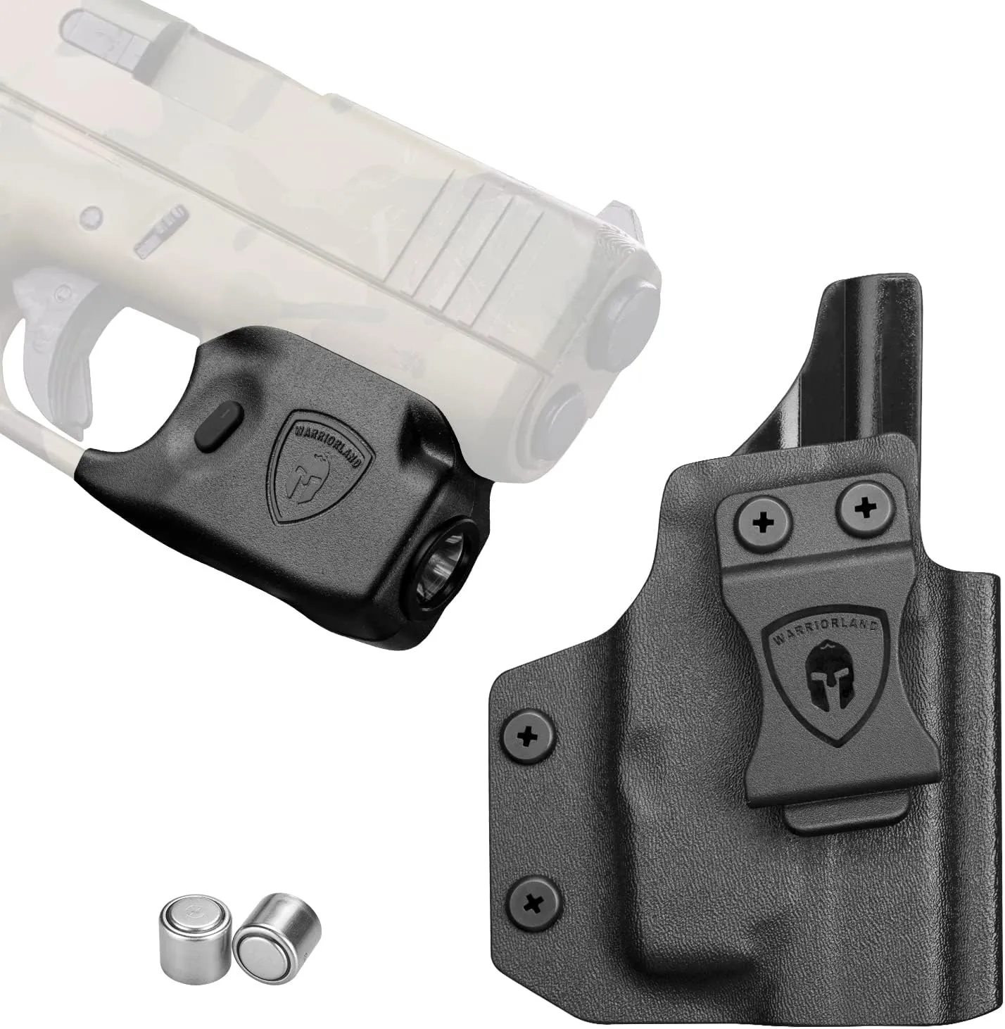 WARRIORLAND IWB Kydex Holster with 150 Lumens Min Gun Light Combo, Compatible with Glock 43 / Glock 43X(Not Fit G43X MOS) Pistol, LED Tactical Flashlight SL-1 w/ G43 Holster