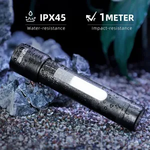 WARSUN Magnetic Flashlight 1200 Lumens Rechargeable High Lumen LED Torch, Super Bright Zoomable Light with COB Side Beam, Battery Indicator, for Emergency & Outdoor Use