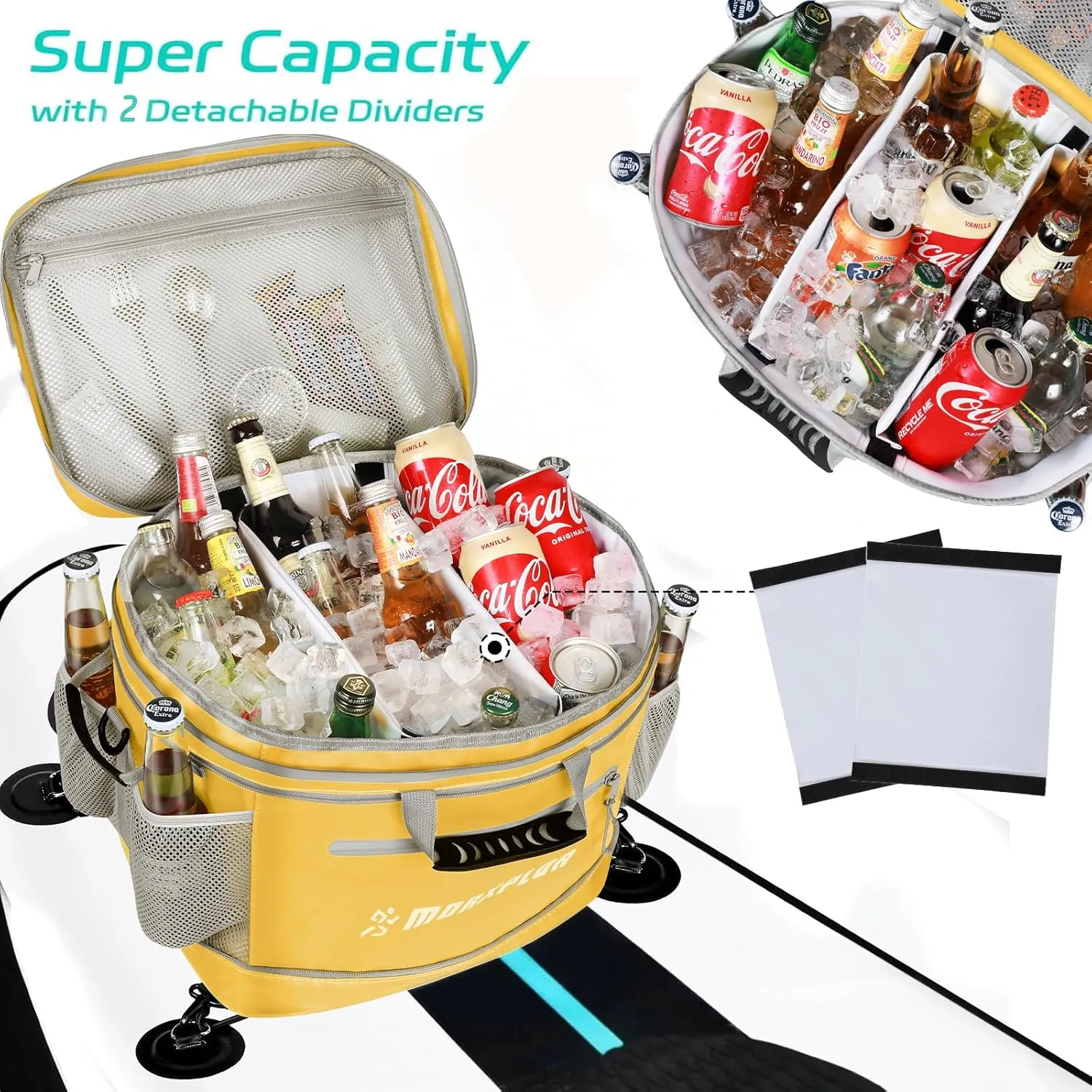 Waterproof PVC Material Paddleboard Cooler Deck Bag,40 cans Sup Deck Cooler Bag,Cooler Bag for Paddleboard,Lunch Box Cooler Insulated Bag,Camping Cooler Bag,Kayak Cooler Bag