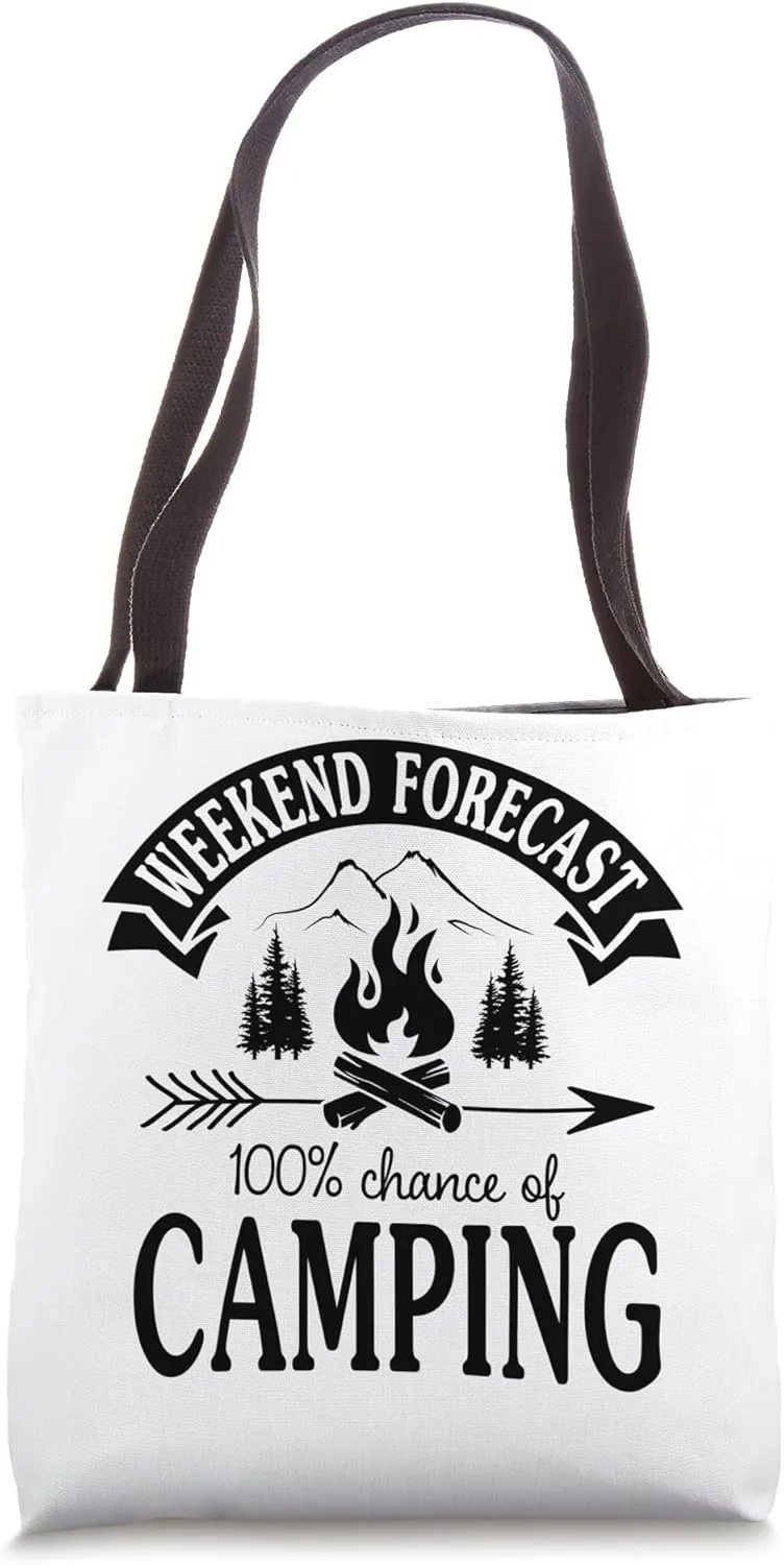 Weekend Forecast Camping Lover Camper Tote Bag