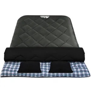 Weisshorn Sleeping Bag Bags Double Camping Hiking -10°C to 15°C Tent Winter Thermal Grey