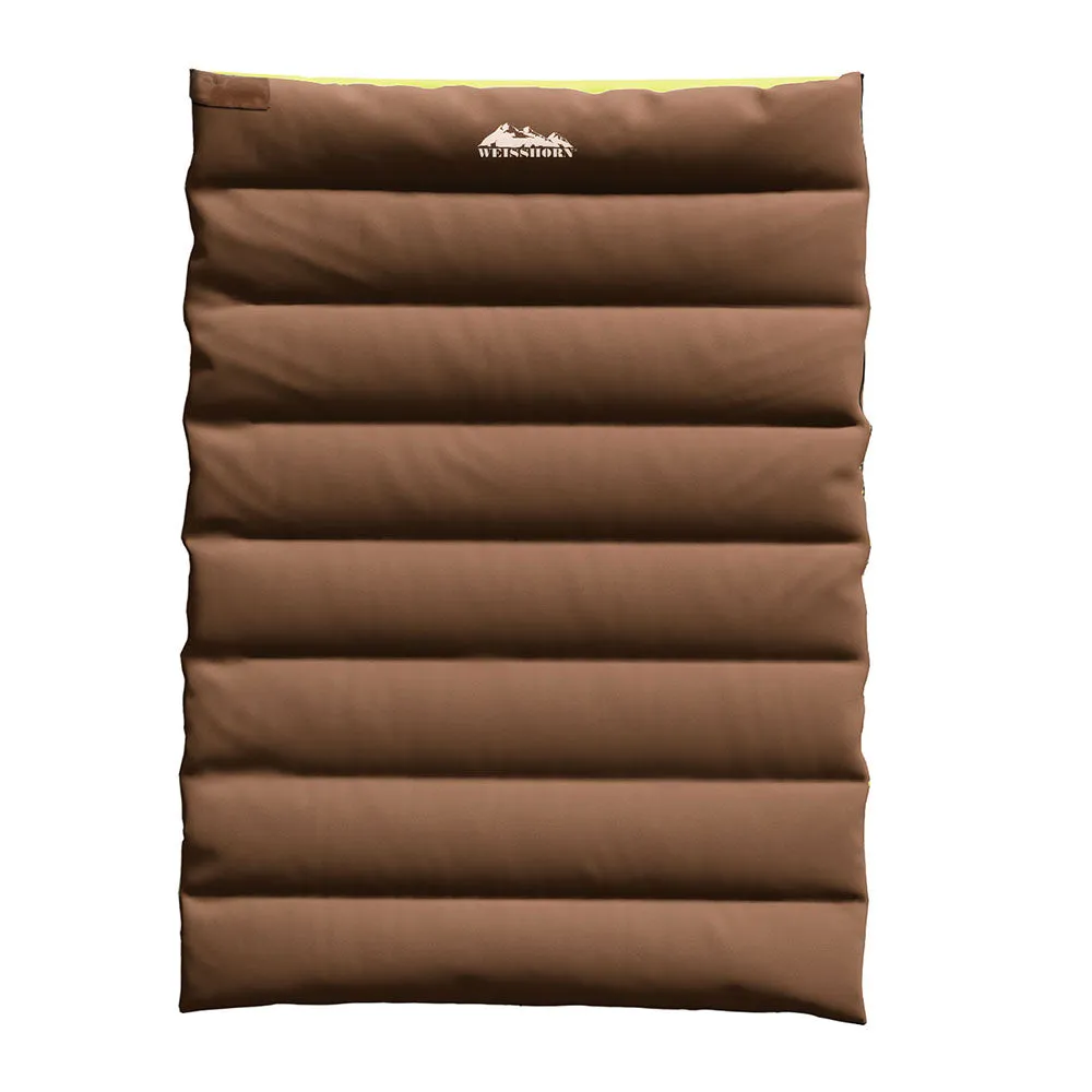 Weisshorn Sleeping Bag Double Bags Thermal Camping Hiking Tent Brown -5&deg;C SB-C-Q-220-BR