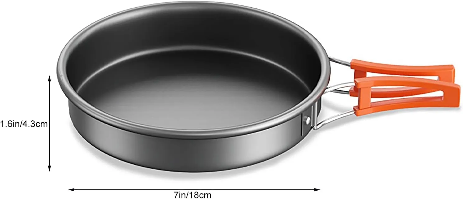 WHYATT Small Camping Pot, Compact Camping Pots and Pans for Outdoor Backpacking Camping Hiking Picnic, Included Mesh Carry Bag