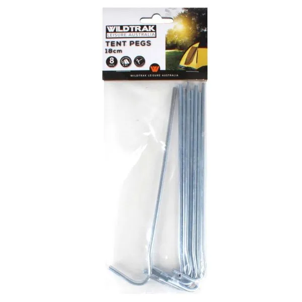 Wildtrak 4mm x 180mm Tent Pegs (8 Pack)
