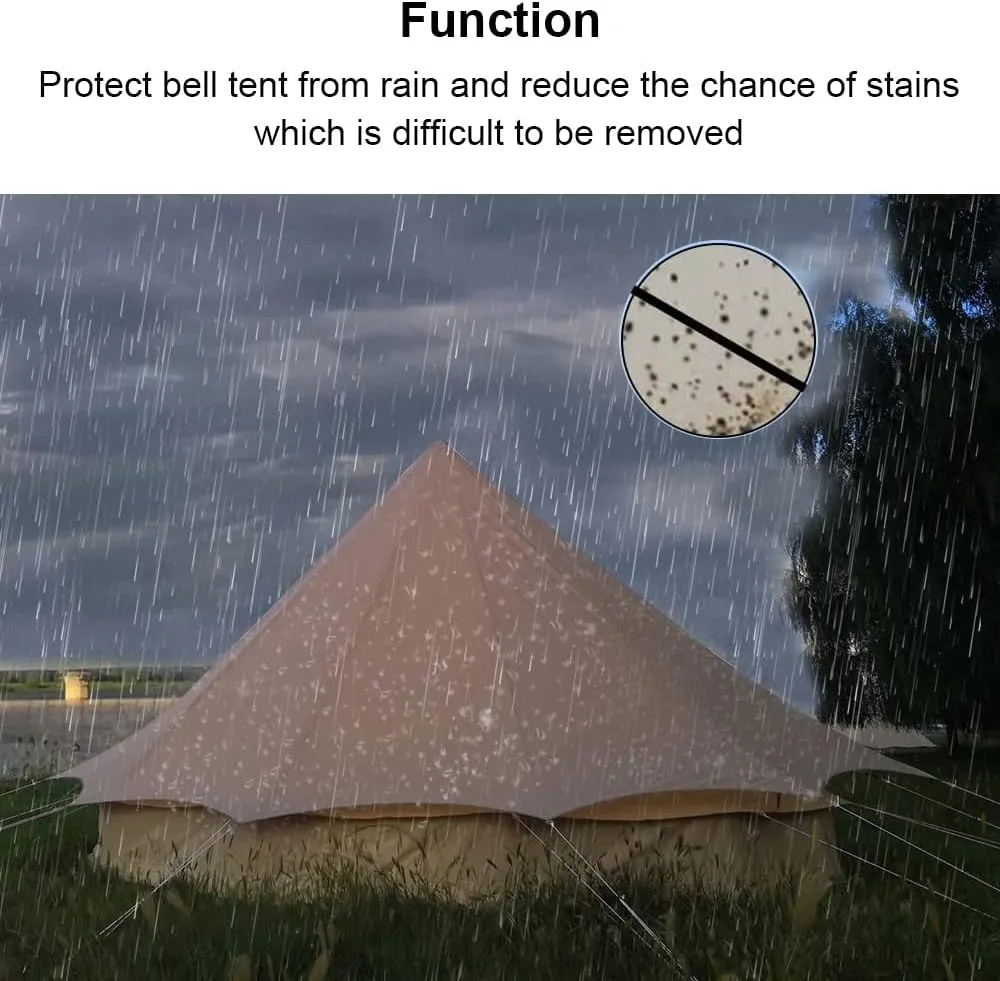 WINTENT Waterproof Top Tarp with Stove Jack for 3M 4M 5M 6M 7M Cotton Canvas Bell Tent Glamping Yurt Tent for Camping