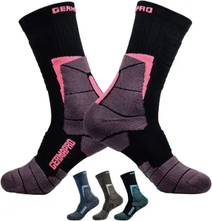 Women's Compression Hiking Socks Boot Socks w/Anti-Stress-Moisture Wicking Germanium & Coolmax Mild-Compression 1/2 Pairs