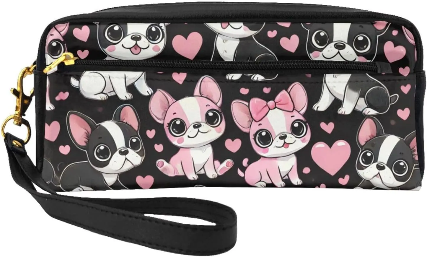 Womens Evening Clutch Puppy Boston Terrier Dog Envelope Purse,Party Handbag,Makeup,Cosmetic Bag