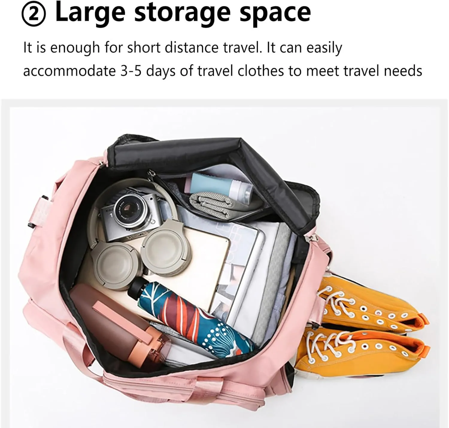 Womens Gym Bag with Shoes Compartment,28L Duffel Bag Men,Reusable Overnight Bag for Yoga Travel Workout Sports