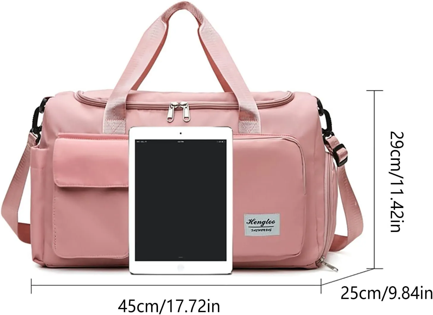 Womens Gym Bag with Shoes Compartment,28L Duffel Bag Men,Reusable Overnight Bag for Yoga Travel Workout Sports