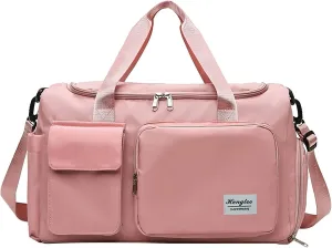Womens Gym Bag with Shoes Compartment,28L Duffel Bag Men,Reusable Overnight Bag for Yoga Travel Workout Sports