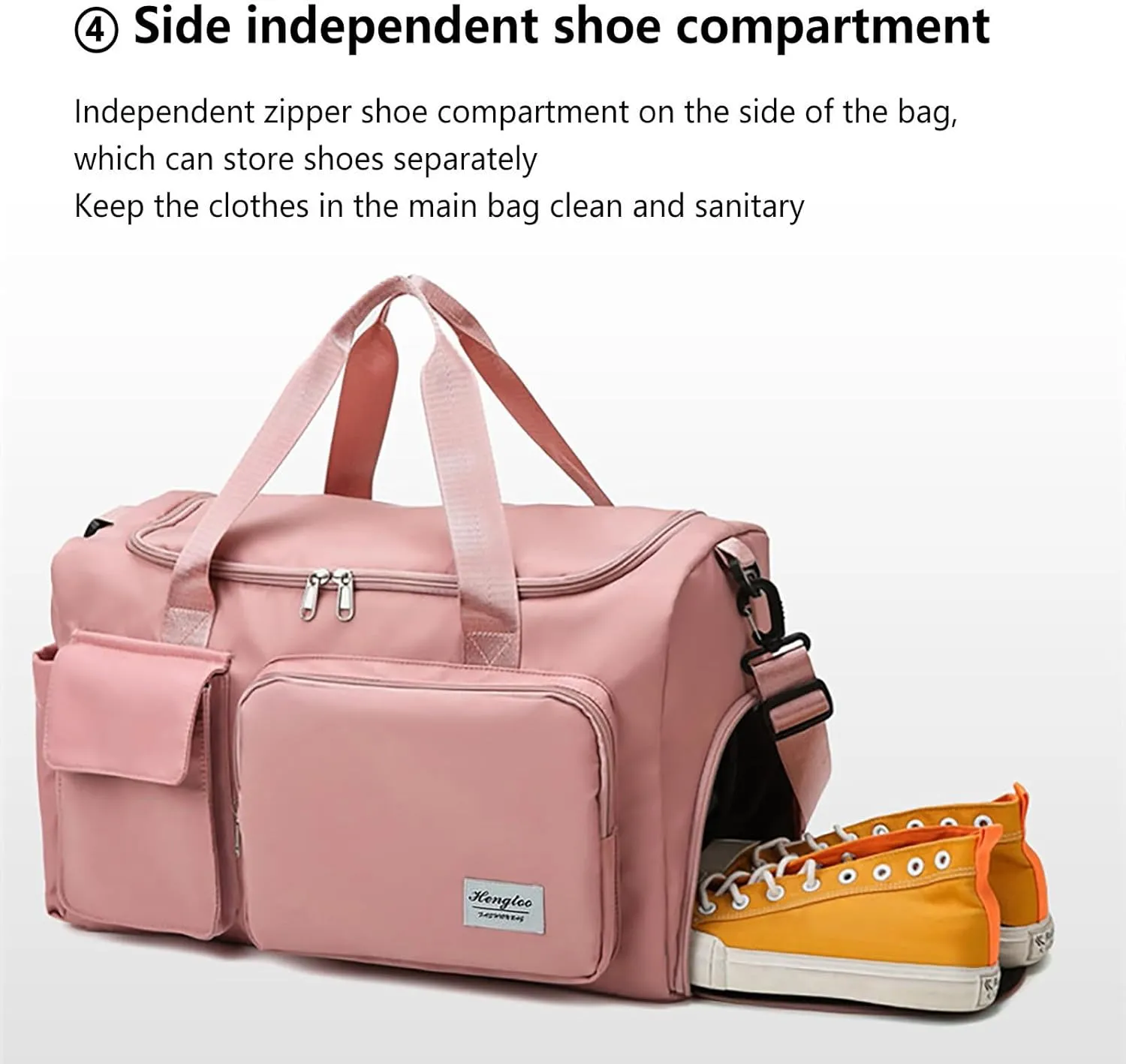 Womens Gym Bag with Shoes Compartment,28L Duffel Bag Men,Reusable Overnight Bag for Yoga Travel Workout Sports