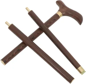 Wood Walking Cane for Seniors Antislip Handle for Enhanced Grip Portable Section Design Walking Stick for Men and Women Durable Trekking Pole for Independence