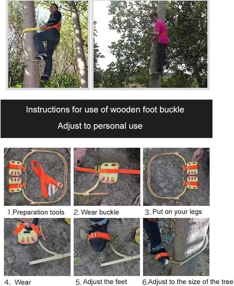 Wooden Pole Foot Buckle, crampons Climbing Trees,Tree Climbing Tool Pole Climbing Spike Stainless Steel Climbing Tree Shoes for Hunting Grab Dig Bird Nest Picking Fruit,500Model