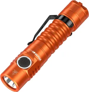 Wurkkos FC11C Led Flashlight Rechargeable 1200 Lumens, 155m Long Beam Distance, IP68 Waterproof Flashlights with Magnetic Base, Small Powerful EDC Flashlight for Camping Hiking Emergency-Orange 4000K