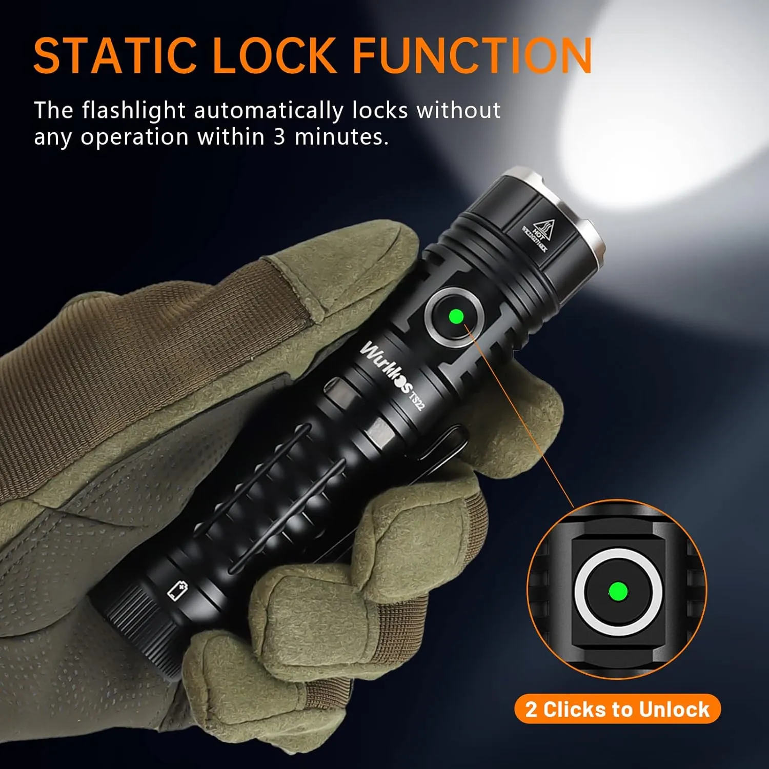 Wurkkos TS22 Super Bright Flashlight,4500 High Lumens Rechargeable LED Flashlight,Thoughtful Static Lock&Reverse Charging Function,IP68 Waterproof, Magnetic Design for Repairing Camping Dog Walking