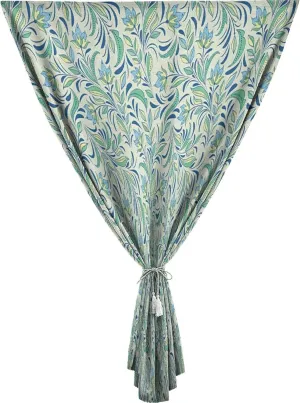 XISUNYA Autohesion Curtains, Flower Window Curtain Panel, Soft Toned Spring Petals Bitter Gourd Blooms Foliage Print Thermal Lnsulated Room Darkening Small Drapes,47W x63L Inch, for Kitchen Bathroom