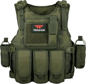 YAKEDA Adjustable Tactical Airsoft Training Vest | Camping, Fishing, Hunting,Gift for Halloween and New Year