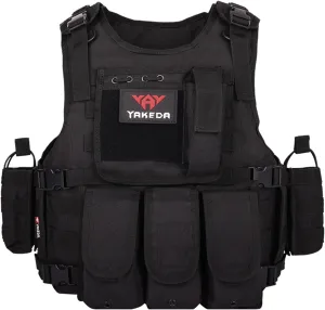 YAKEDA Adjustable Tactical Airsoft Training Vest | Camping, Fishing, Hunting,Gift for Halloween and New Year