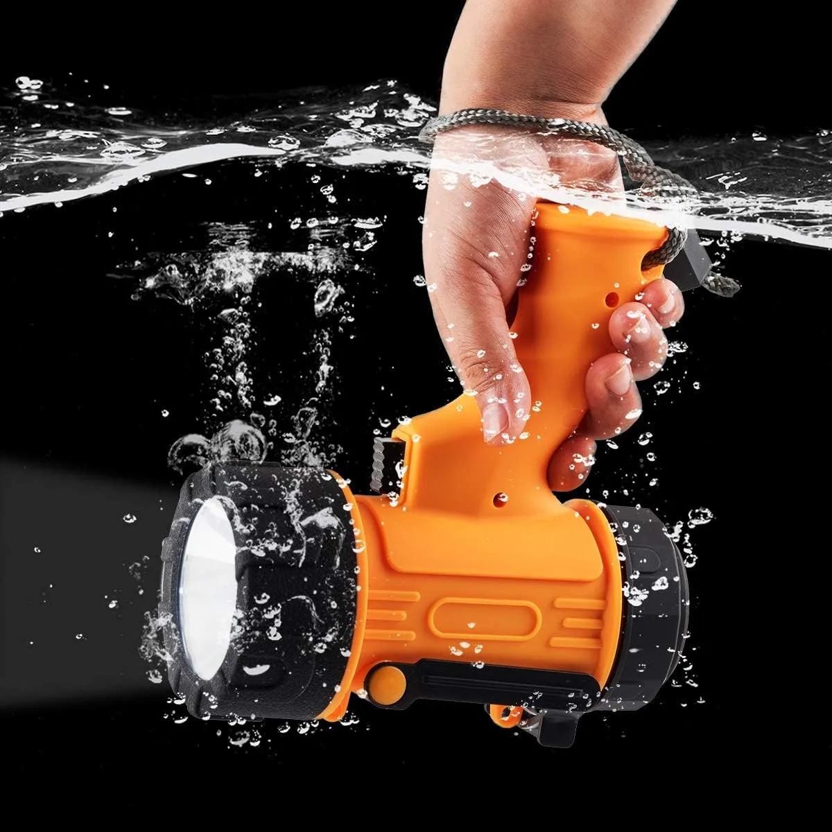 YIERBLUE Rechargeable Spotlight,Handheld Rechargeable Spotlight 18W Waterproof Flashlight, Super Bright 800 Lumens LED, 20h Ultra-Long Standby, for Boating, Camping…