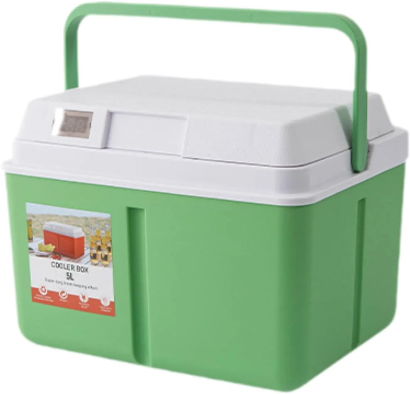 YIJU Portable Cooler Box Cold and Hot Insulated Case Sturdy for Fishing Food Preservation Box with Carry Handle
