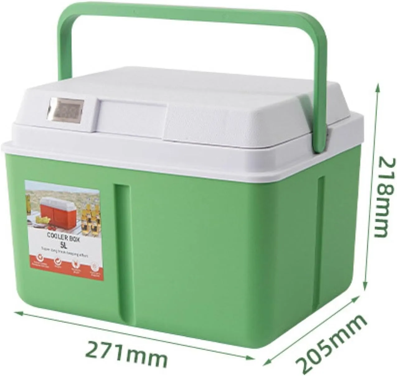 YIJU Portable Cooler Box Cold and Hot Insulated Case Sturdy for Fishing Food Preservation Box with Carry Handle