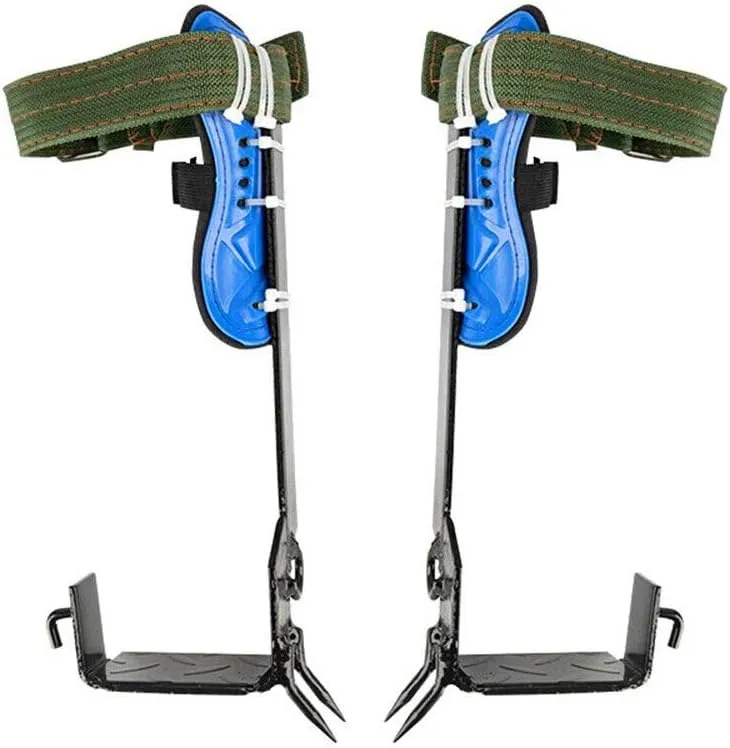 YIYIBYUS Tree Climbing Spike Set, 2 Gear Tree Climbing Tool with Adjustable Safety Belt & Rope for Outdoor Sports Picking Fruit Jungle Survival Hunting - Max Bearing Capacity 100KG