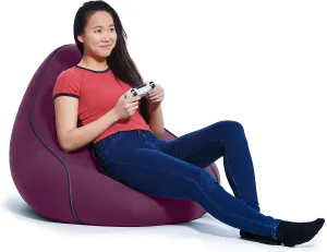Yogibo Lounger Small Bean Bag Lounge Chair for Adults, Kids and Teens, Soft, Plush, Comfy, Sensory, Gaming Beanbag, Washable Cover, Deep Purple