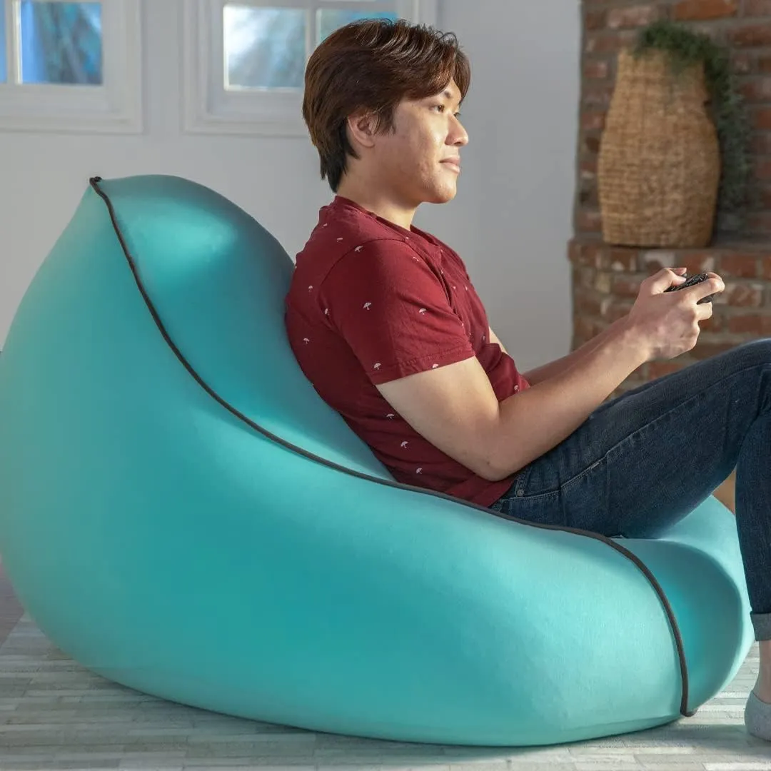 Yogibo Lounger Small Bean Bag Lounge Chair for Adults, Kids and Teens, Soft, Plush, Comfy, Sensory, Gaming Beanbag, Washable Cover, Deep Purple