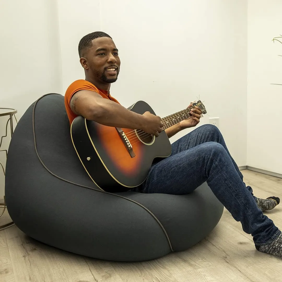 Yogibo Lounger Small Bean Bag Lounge Chair for Adults, Kids and Teens, Soft, Plush, Comfy, Sensory, Gaming Beanbag, Washable Cover, Deep Purple