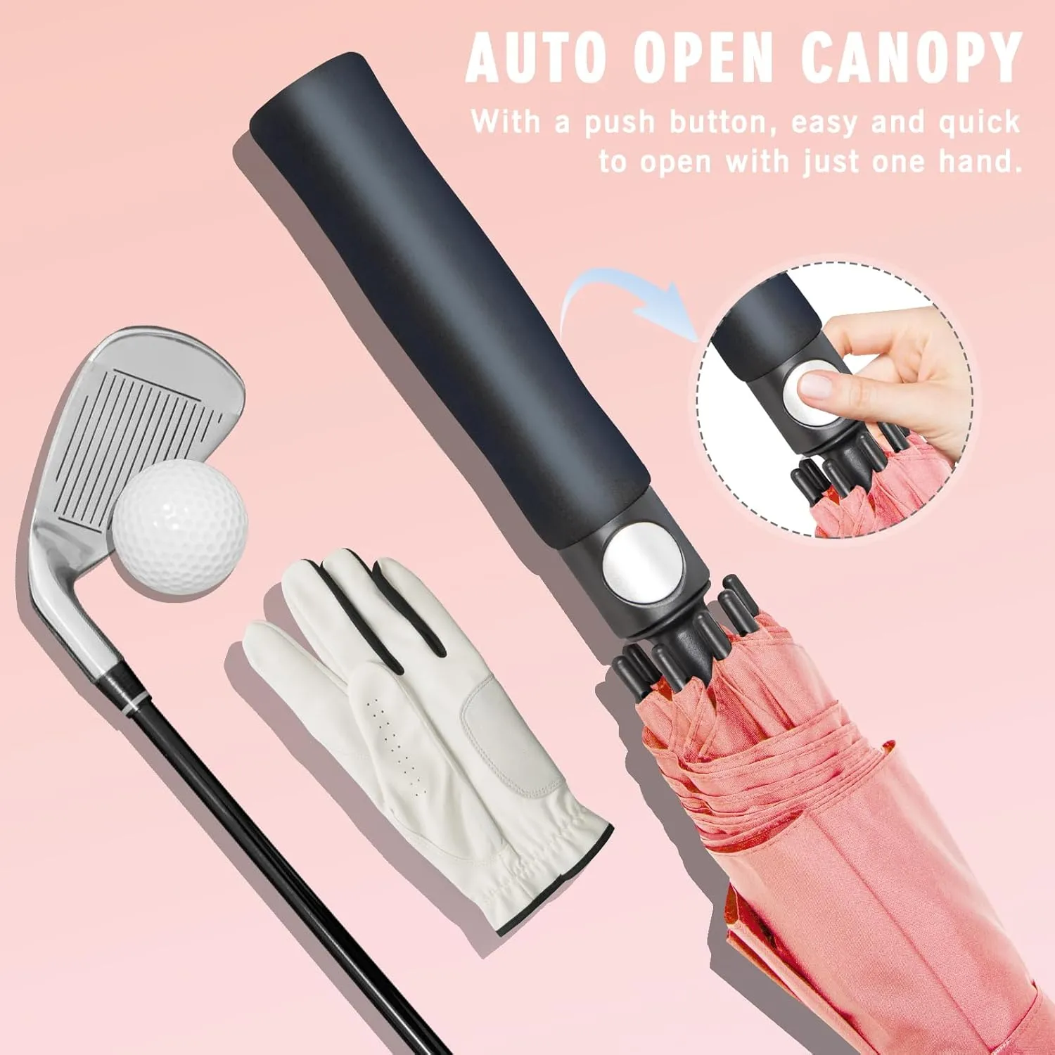 ZOMAKE Automatic Open Extra Large Golf Umbrella 51/54/62/68 Inch, Double Canopy Vented Windproof Oversize Stick Umbrellas for Rain