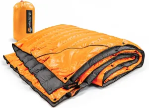 ZOOOBELIVES Ultralight Down Camping Blanket - 1.35lbs, 650 Fill Power Puffy Quilt. Compact & Warm Comforter for Travel, Beach, Hammock, Backpacking - Elevate Your Outdoor Comfort - AlpliveR300